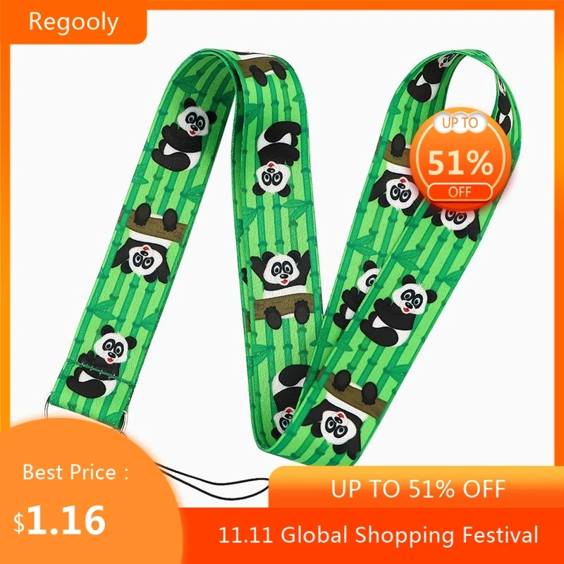 

Cute Panda Classical Style Lanyard For keys The 90s Phone Working Badge Holder Neck Straps With Phone Hang Ropes webbings