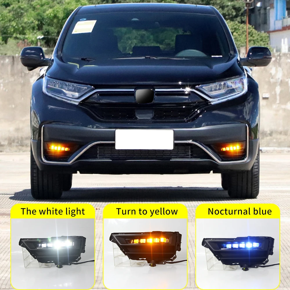 

1Pair Dynamic Turn Signal Waterproof Car DRL Lamp For Honda CRV CR-V 2020 2021 LED Daytime Running Light Fog lamp