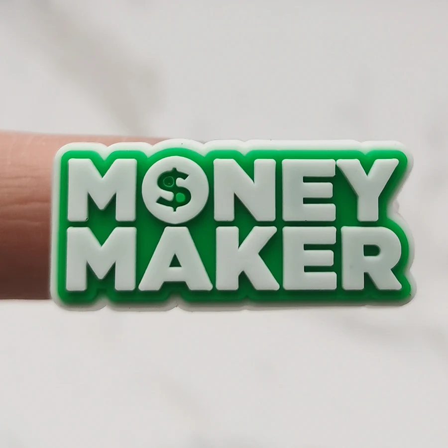 Dropshipping 1Pcs Money Maker PVC Shoe Charms Sandal Accessories Cash Piggy Bank Diy Shoe Buckle Decor Fit Croc JIBZ Kid Gift