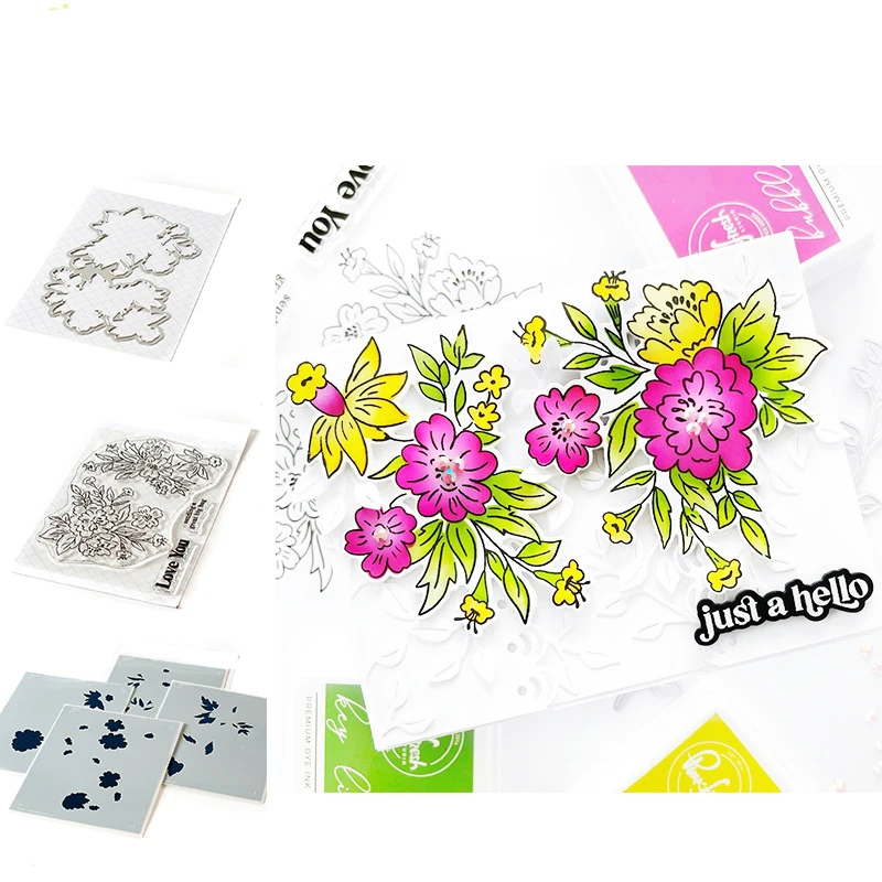 

Blooms Floral Metal Cutting Dies And Stamps And Stencil Scrapbooking Background DIY Decoration Craft Embossing 2022 New