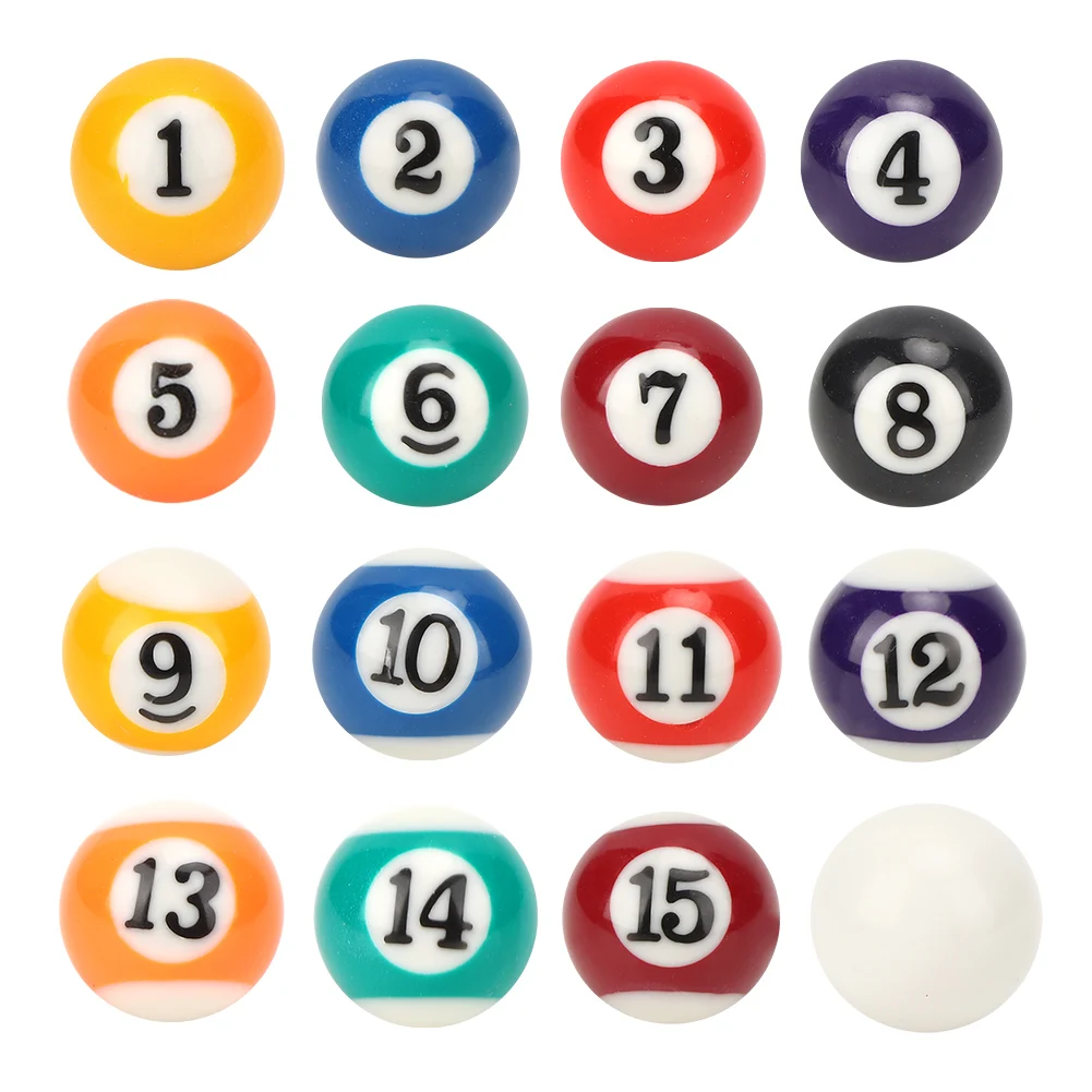 

16PCS Eco‑friendly Resin Mini 2.5CM Children Billiard Ball Toy Pool Table Accesssory