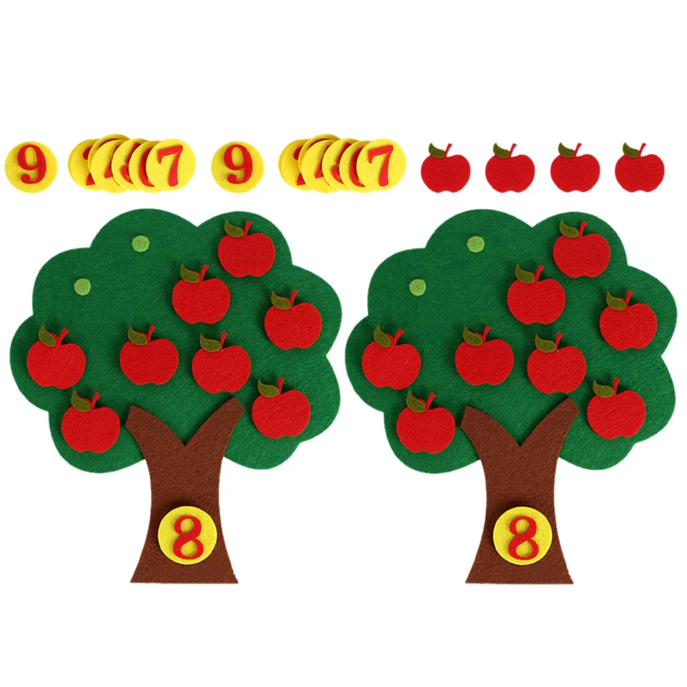 

DIY Non-Woven Apples Tree Educational Toys Preschool Set For Toddlers Handmade Mathematics Area Corner Apple Tree