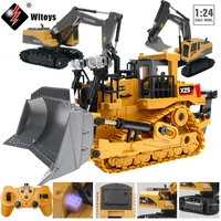 wltoys 124 9ch rc bulldozer toys alloyplastic rc excavator die cast dump truck bulldozer wheel loader excavator toy for kids