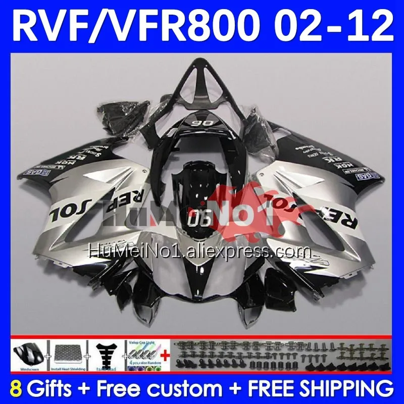 

Interceptor For HONDA VFR800 VFR 800RR 800 RR 2002 2003 04 2005 2006 2007 187No.56 VFR800RR 08 09 10 11 12 Fairing silvery gloss