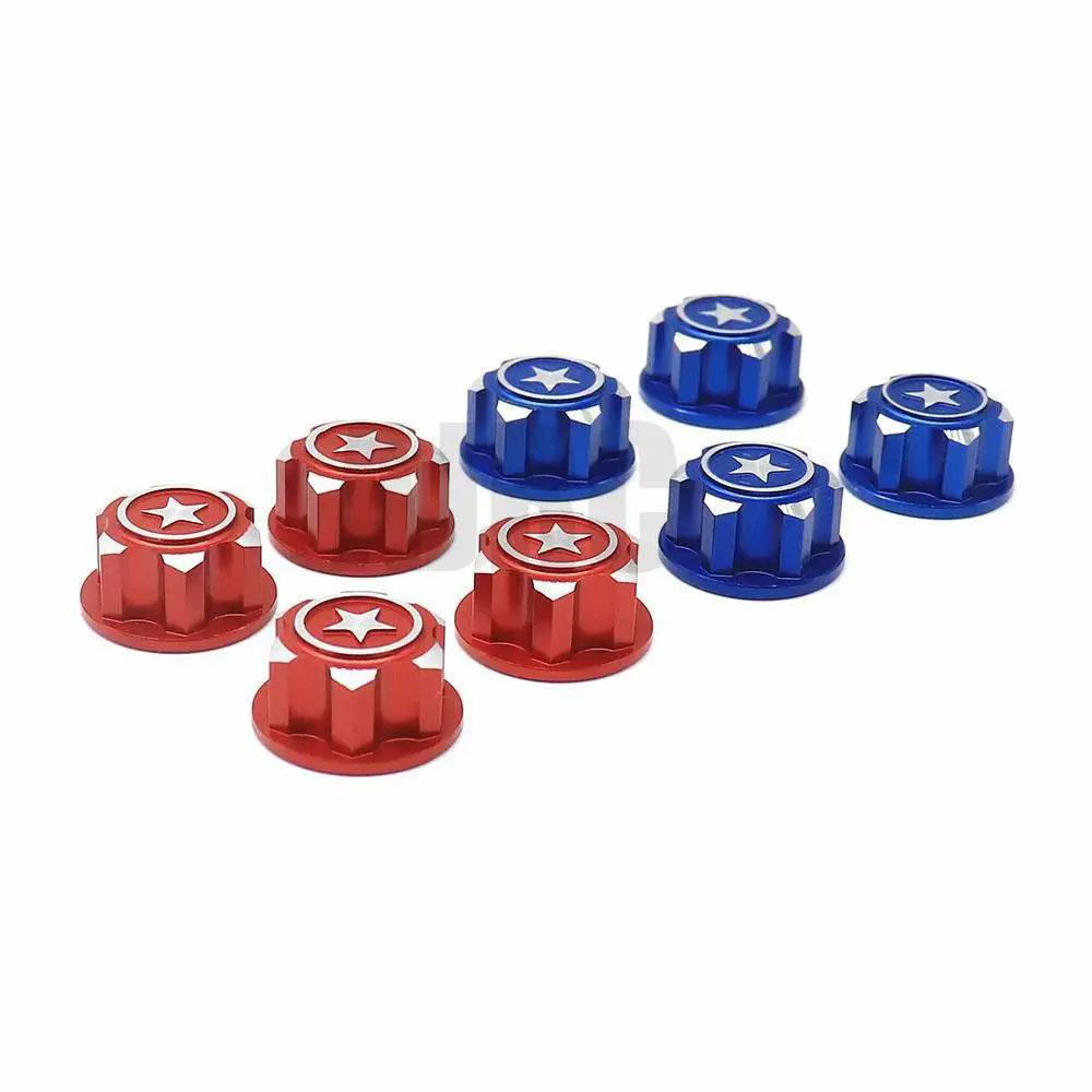 

4PCS Metal 17mm Hex Wheel Nuts Dustproof Anti-Skid for 1/8 1/7 Trax/as X-Maxx Summit E-Revo ARRMA Buggy RC Truck