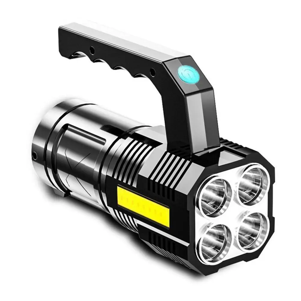 

Multifunction Strong Flashlight Bulb ABS COB LED Tactical Work Searchlight USB Rechargeable Electric Torch For Outdoor Red Blue