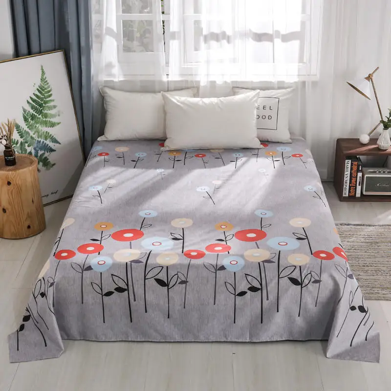

Bonenjoy 1 pc Bed Sheet Single Size Flower Reactive Printed Flat Sheet for Adults Queen King Size Polyester Top Sheets Double