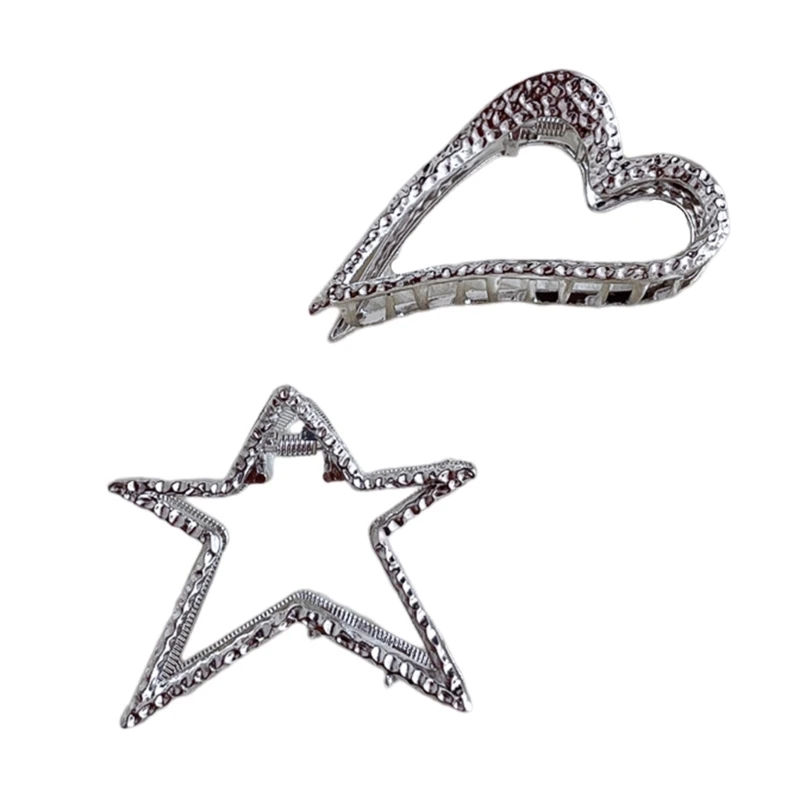 

Metal Star Hair Claw Bun Claw Shark Clip Star Jaw Clip Women Heart Hair Claw HXBA