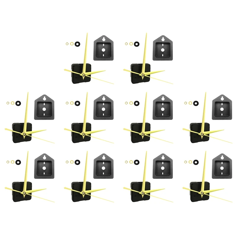 

10 комплектов, бесшумные большие настенные часы, кварцевые часы, механизм движения «сделай сам», запасные части, наборы с задней крышкой