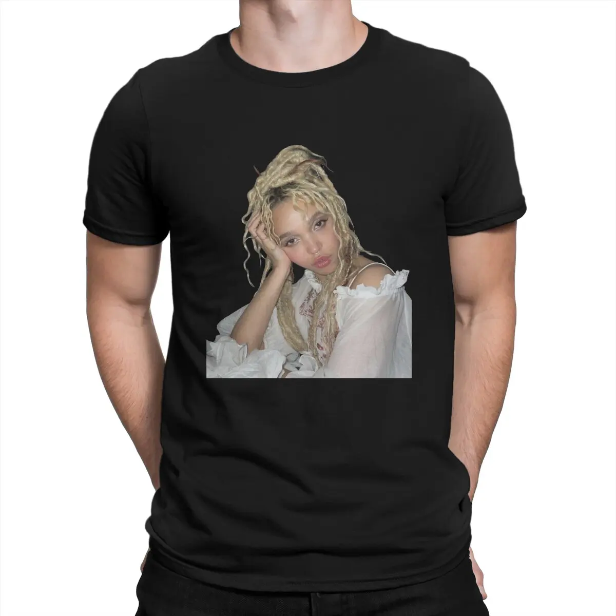 

FKA twigs Caprisongs T Shirt Men's Cotton Funny T-Shirt Crew Neck Singer-Songwriter FKA Twigs Y2k Tee Shirt Short Sleeve