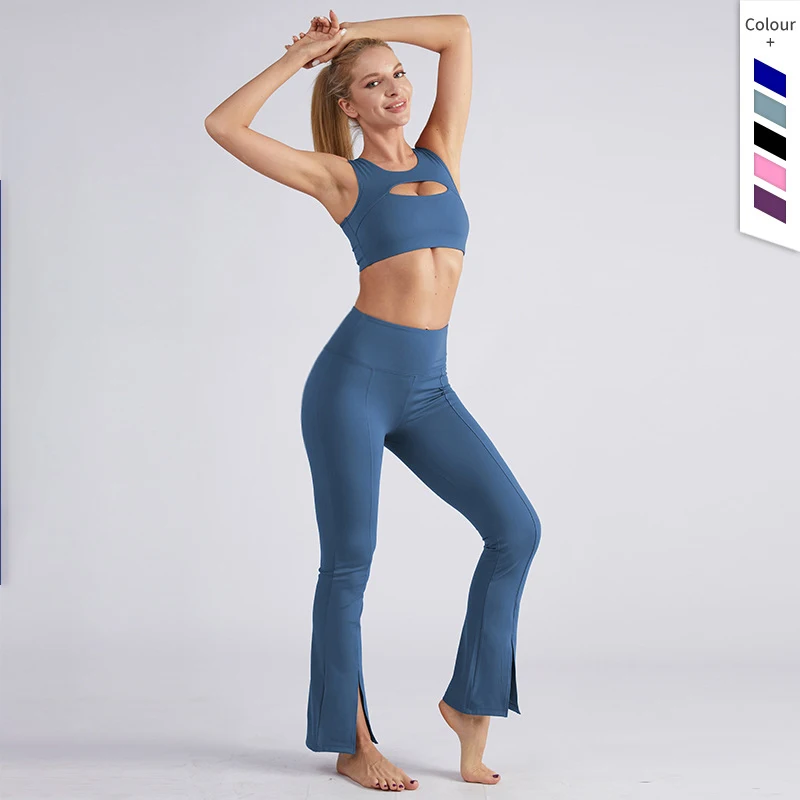 

MaiJiaKa Women Yoga Flared Pants High Waist Lifting Hip Yoga Summer Running Aerobic Sports Fitness Frosted Sport Gym Trousers