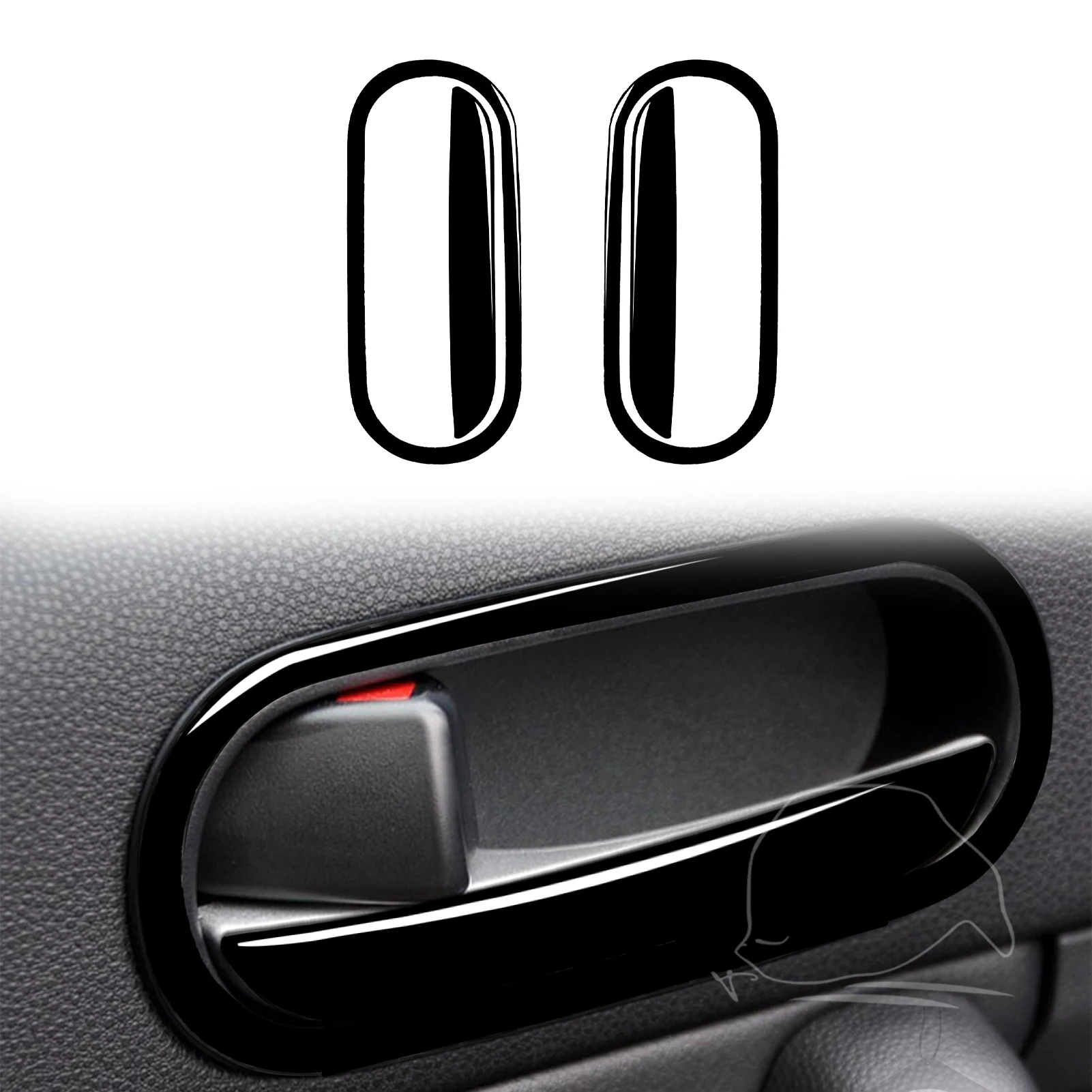 

for Mazda MX5 Miata 2009 2010 2011 2012 2013 2014 2015 Door Handle Decoration Cover Trim Sticker Car Accessories Piano Black