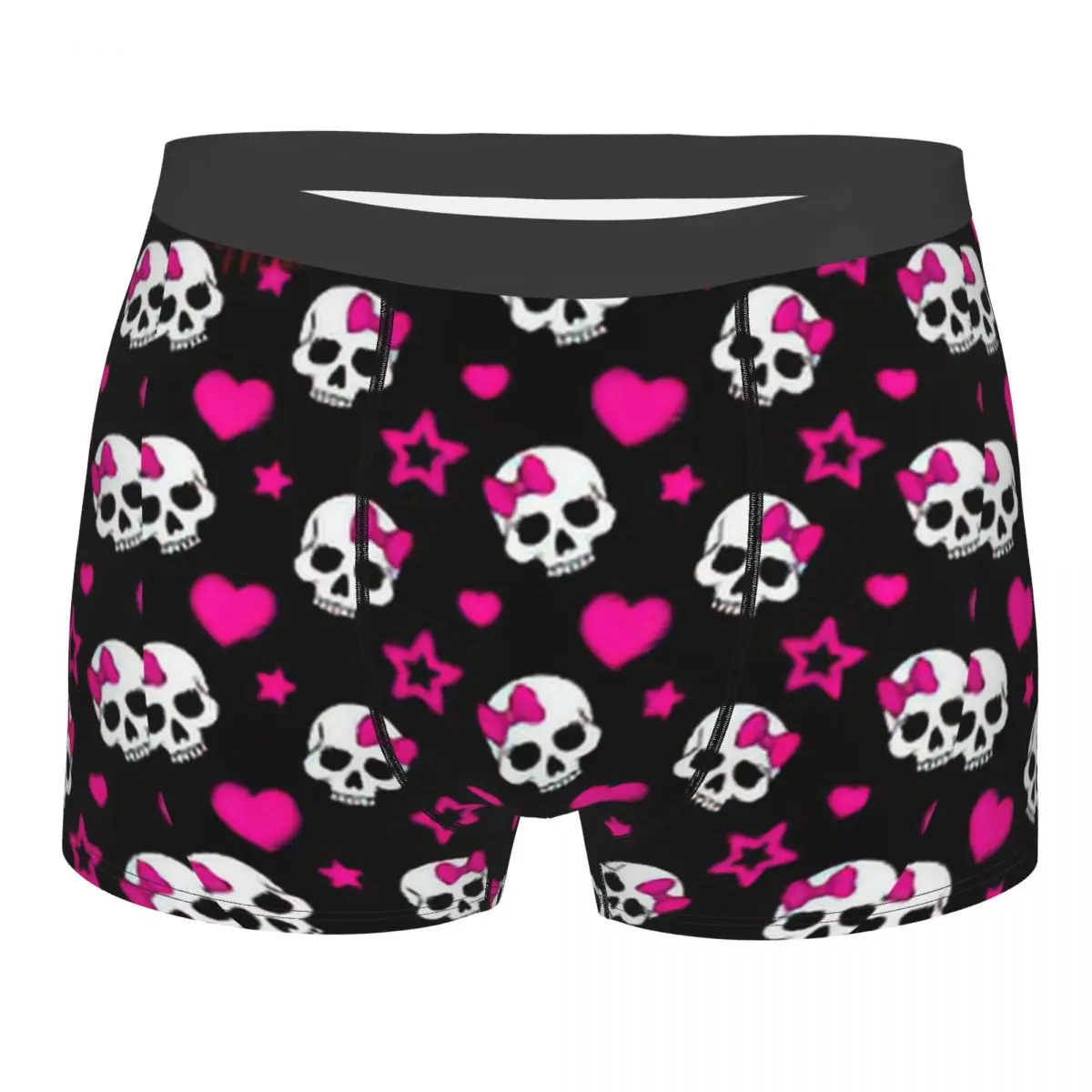 

Men's Boxer Briefs Shorts Panties Gothic Pink Skull Soft Underwear Homme Sexy S-XXL Underpants