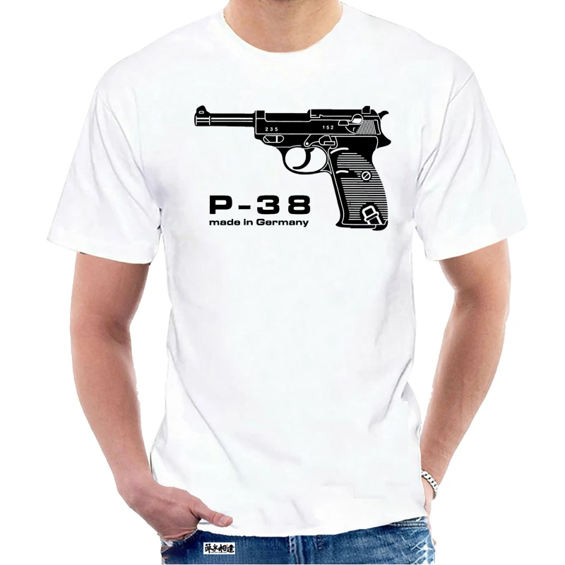 

Футболка, Классическая Мужская хлопковая футболка Walther P38, 6479 Вт