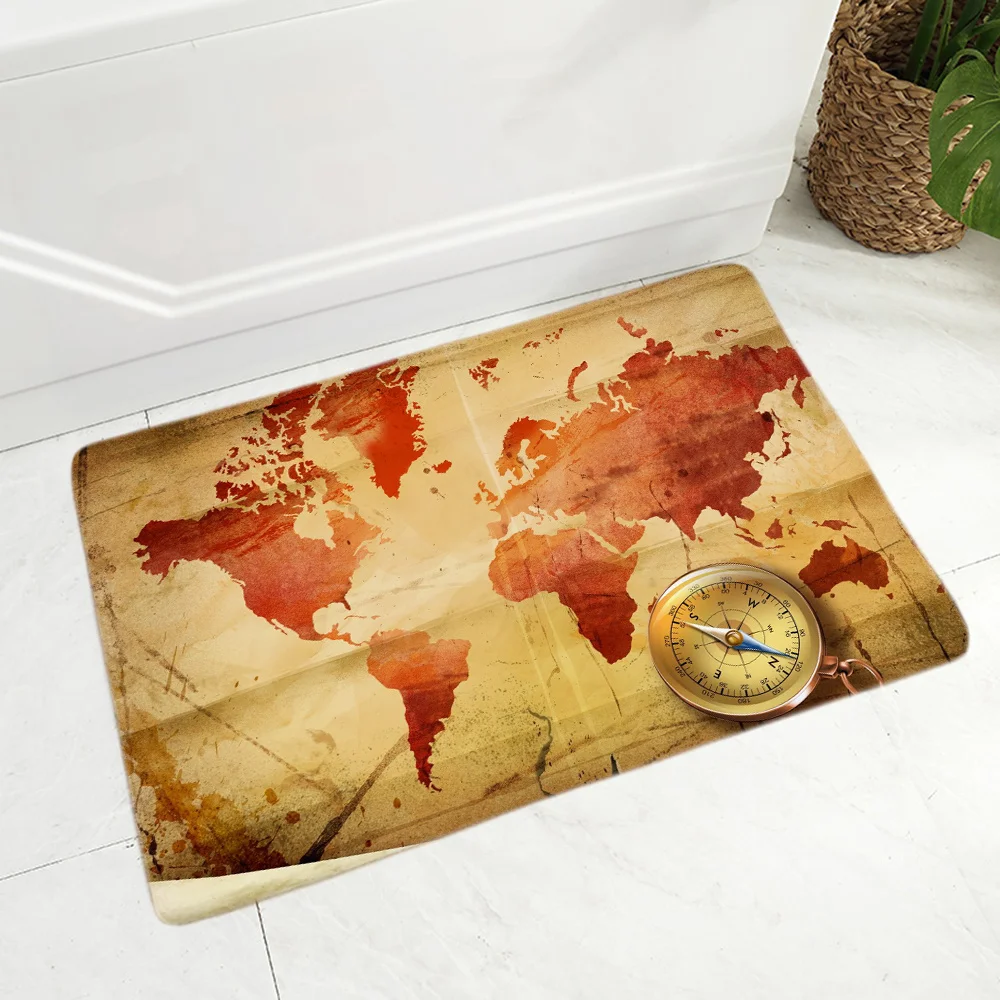 

Коврик в прихожую вход Ванная комната коврик фланелевый замшевый ковер женские тапочки компас средневековая карта коврики для ванной дома...