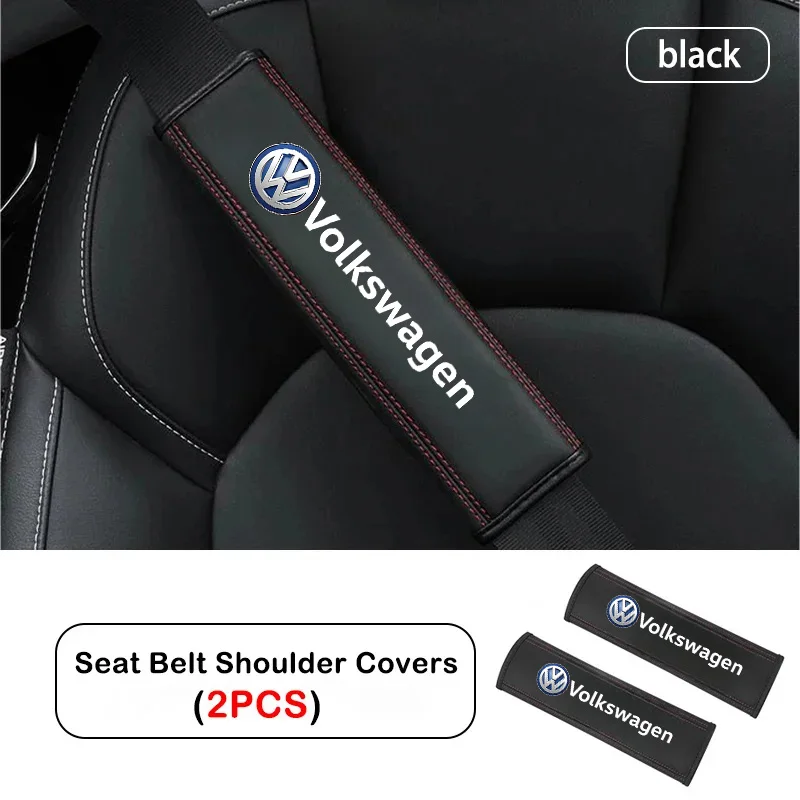 

2 шт. автомобильный ремень безопасности кожаный ремень безопасности наплечный чехол для Volkswagen VW Rline Beetle Touareg Tiguan Touran CC Golf MK6 7