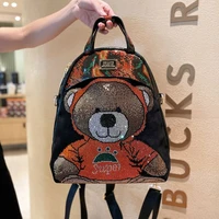 cute bear backpack women genuine leather bagpack large capacity designer backpack 2022 ita bag pack shoulder fancy mochila