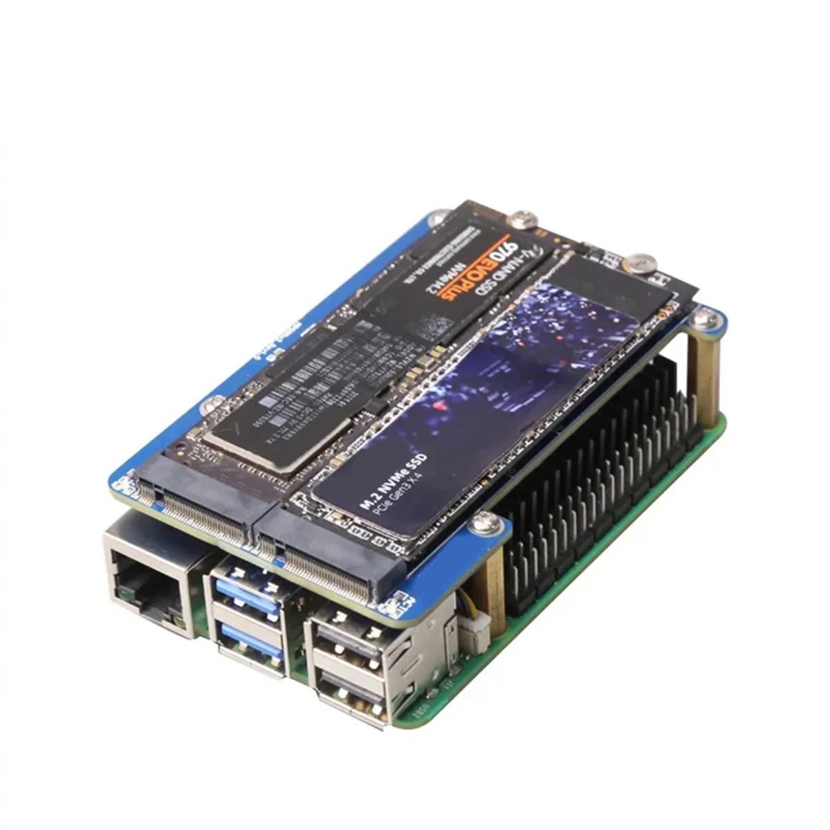 MPS2280D для Raspberry Pi 5 PCIE-M.2 Dual NVME SSD HAT Поддержка твердотельного накопителя 2280/2242/2230