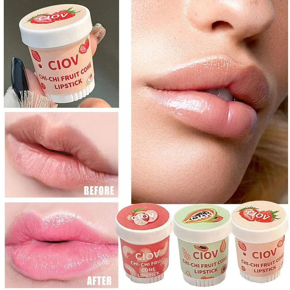 

Jelly Strawberry Lip Balm Moisturizing Hydrating Peach Reduce Nourish Lipstick Lip Repair Sleep Care Lines Lip Lips D5l5