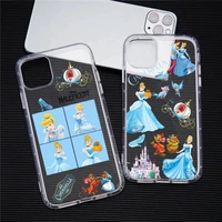 disney princess cinderella phone case for iphone 13 12 11 pro max mini xs 8 7 plus x se 2020 xr transparent soft cover