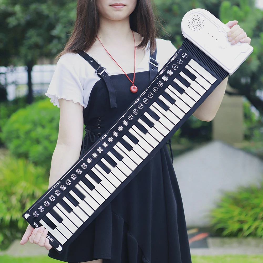 

49 Keys Keyboard Piano Portable Electronic Roll Up Piano Toys Built-in Speaker Portable Musical Instrument for Beginners