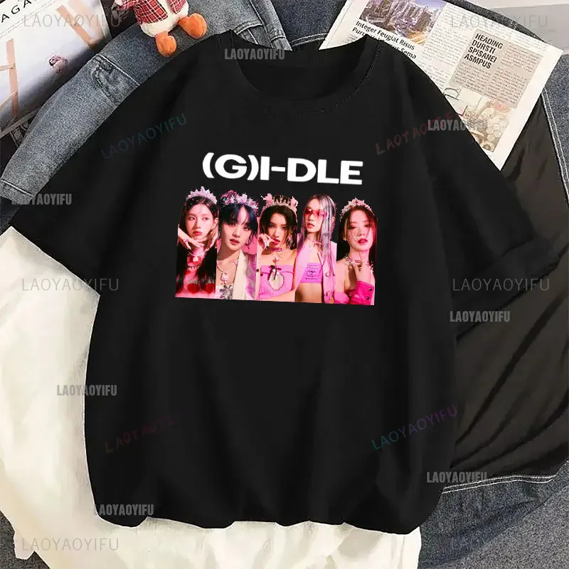 Фото Женская уличная одежда в стиле K-POP, повседневная мужская футболка в стиле Харадзюку с короткими рукавами, футболка в Корейском стиле для девушек, модель 2024 года, Y2k №3