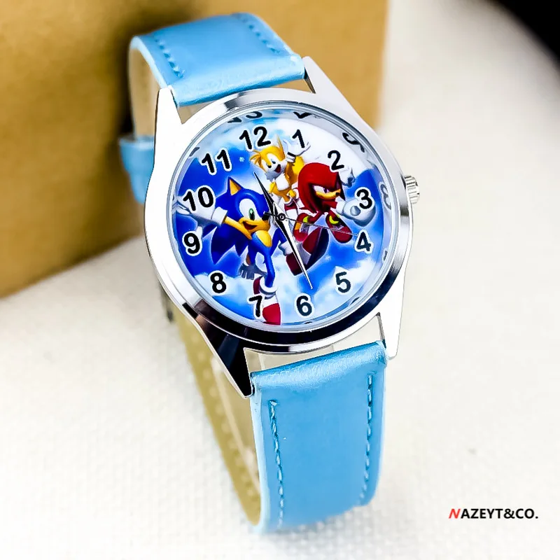

New Sonic Watch Anime Characters Amy Rose Ray Storm Shadow Cartoon Children's Watch Quartz Electronic Watch Birthday Toys Gifts
