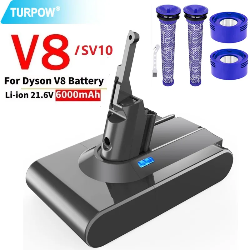 6000mAh 21.6V Replacement Battery for Dyson V8 Absolute Handheld Vacuum Cleaner Dyson V8 Battery V8 series SV10 batteries
