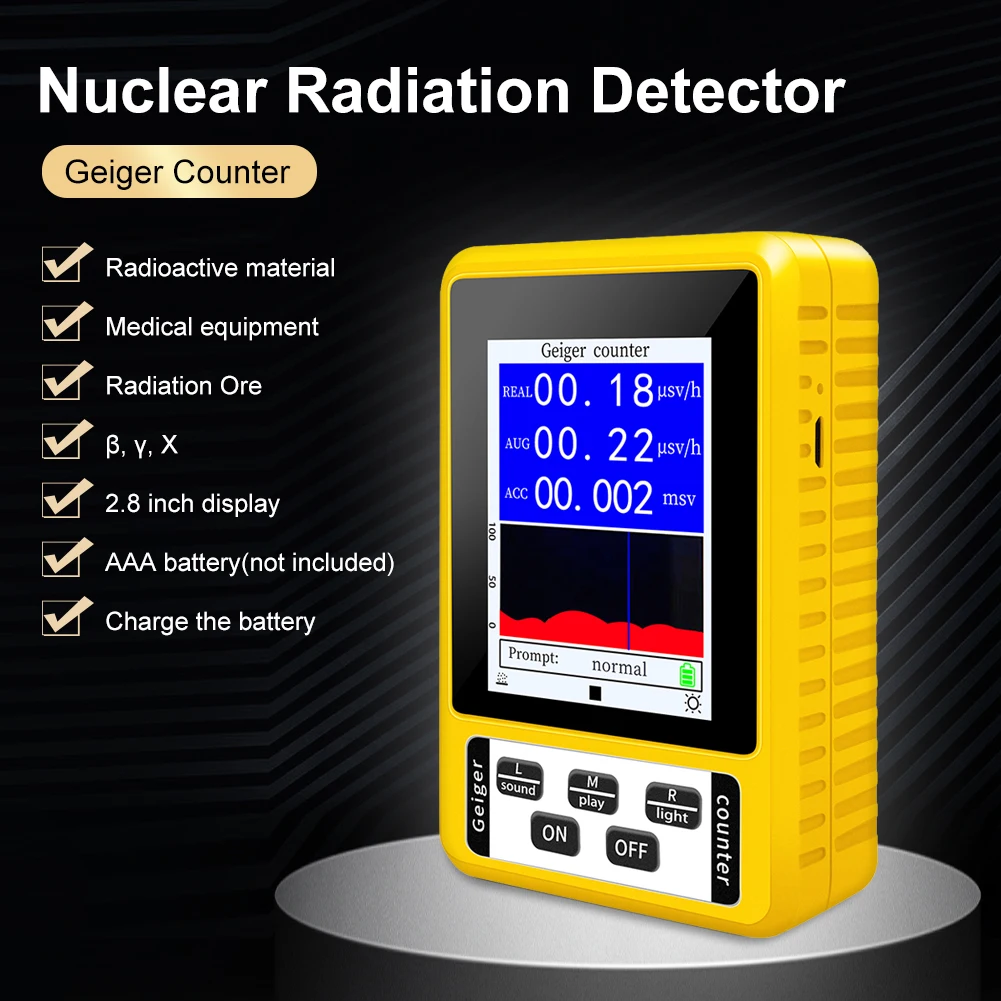 

BR-9C XR3Geiger Counter Nuclear Radiation Detector Personal Dosimeter X-ray Beta Gamma Detector LCD Radioactive Tester Real Time