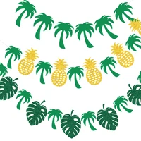 hawaii party banner coconut pineapple turtle leaf banner aloha party safari summer beach birthday party decor kids favor