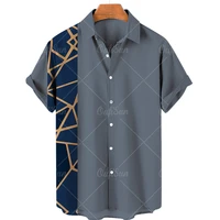 2022 hawaiian mens shirt 3d printed short sleeved shirt for men lapel single fashion casual beach oversized shirt vintage camis