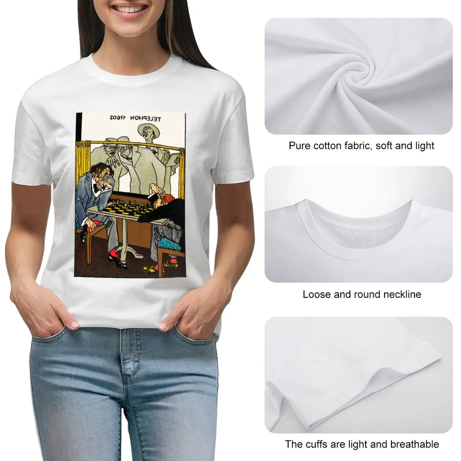 Футболка Viennese Cafe: Пример шахматных игроков от Moriz Jung Забавные Рубашки для