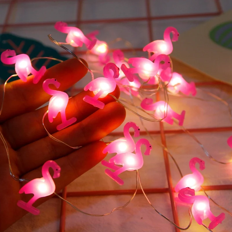 Flamingo String Light Unicorn Coconut Tree LED Lamp for Wedding Birthday Party Kids Room Decor Summer Hawaii Luau Party Supplies