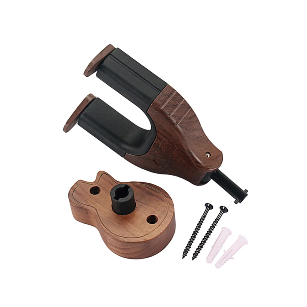 

T106 High Strength Guitar Wall Mount Hangers Auto Locking Grip And Wood Base for Guitar