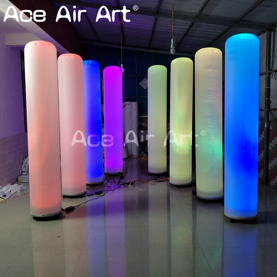 

2.2m H Light Up Attractive Colorful Air Pillar Inflatable Led Column Glowing for Wedding Party Stage Decoration