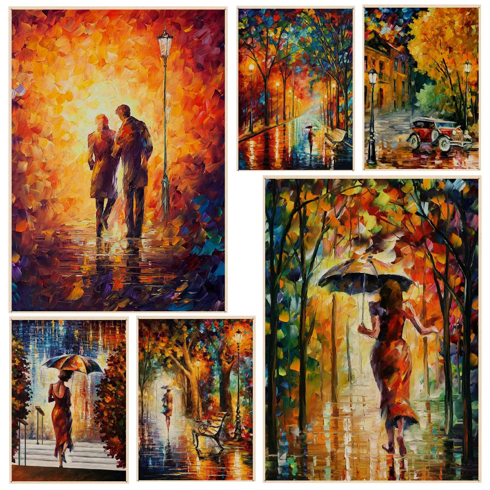 

Abstract Street Rainy Movie Posters Kraft Paper Vintage Poster Wall Art Painting Study Nordic Home Decor