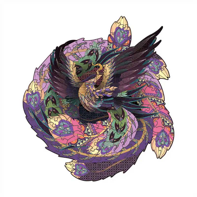 

Adult Puzzles Board Games 3D Wooden Puzzle Phoenix Wood DIY Animal Christmas Gift Jigsaw Puzzle Educational Toys for Children