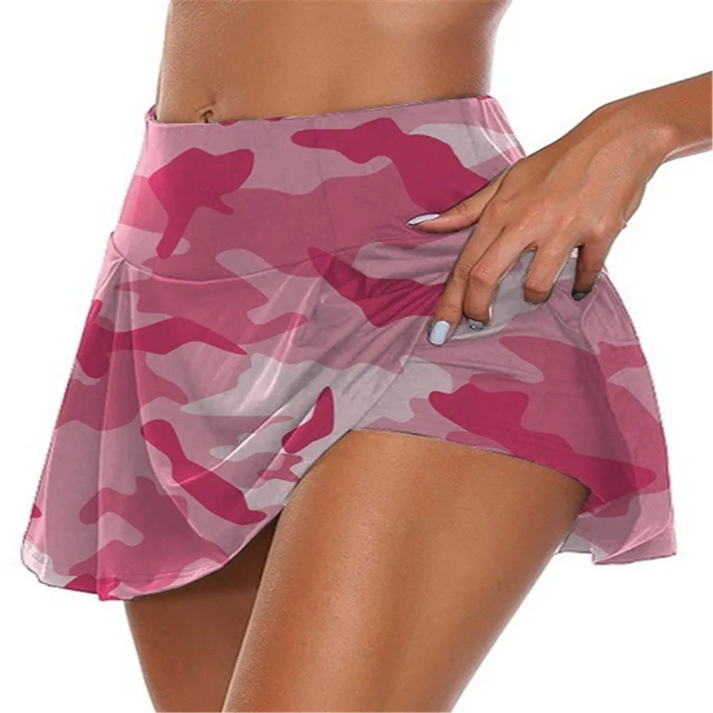 2023 Summer New High Waist Camo Colorful Hip Lift Casual Dress Large 5XL Yoga Sports Running Women's Double Layer Shorts