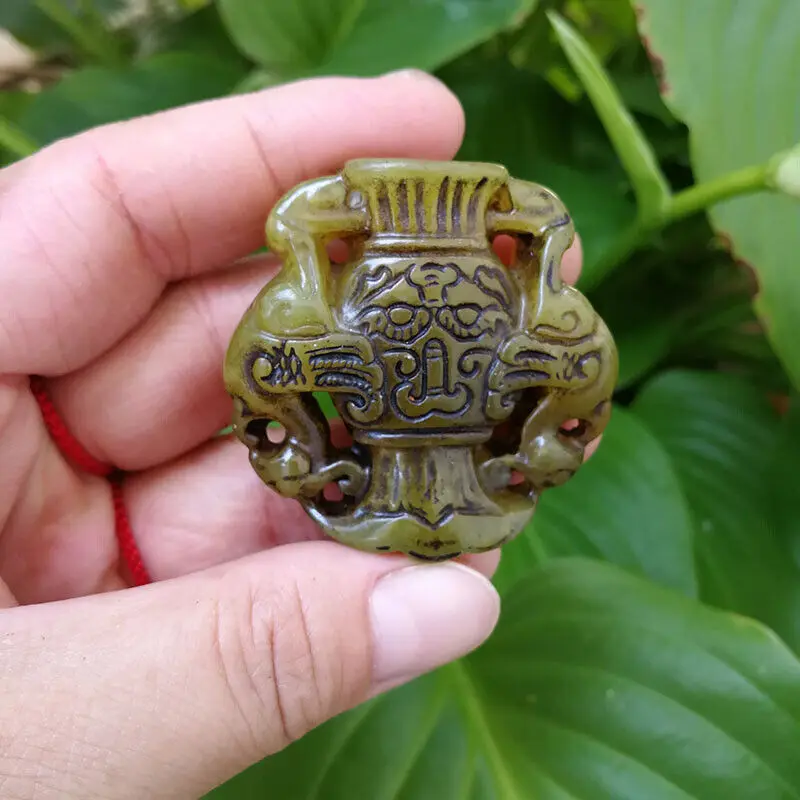 

Antique Miscellaneous Double Phoenix Vase Pendant xiuyu Collection China