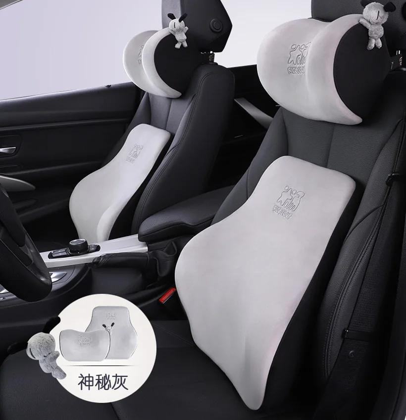 

New Car Seat Headrest Pillow Neck Rest Guard Lumbar Pillow Auto Memory Cotton Protector Cushion For Universal Car Head Support