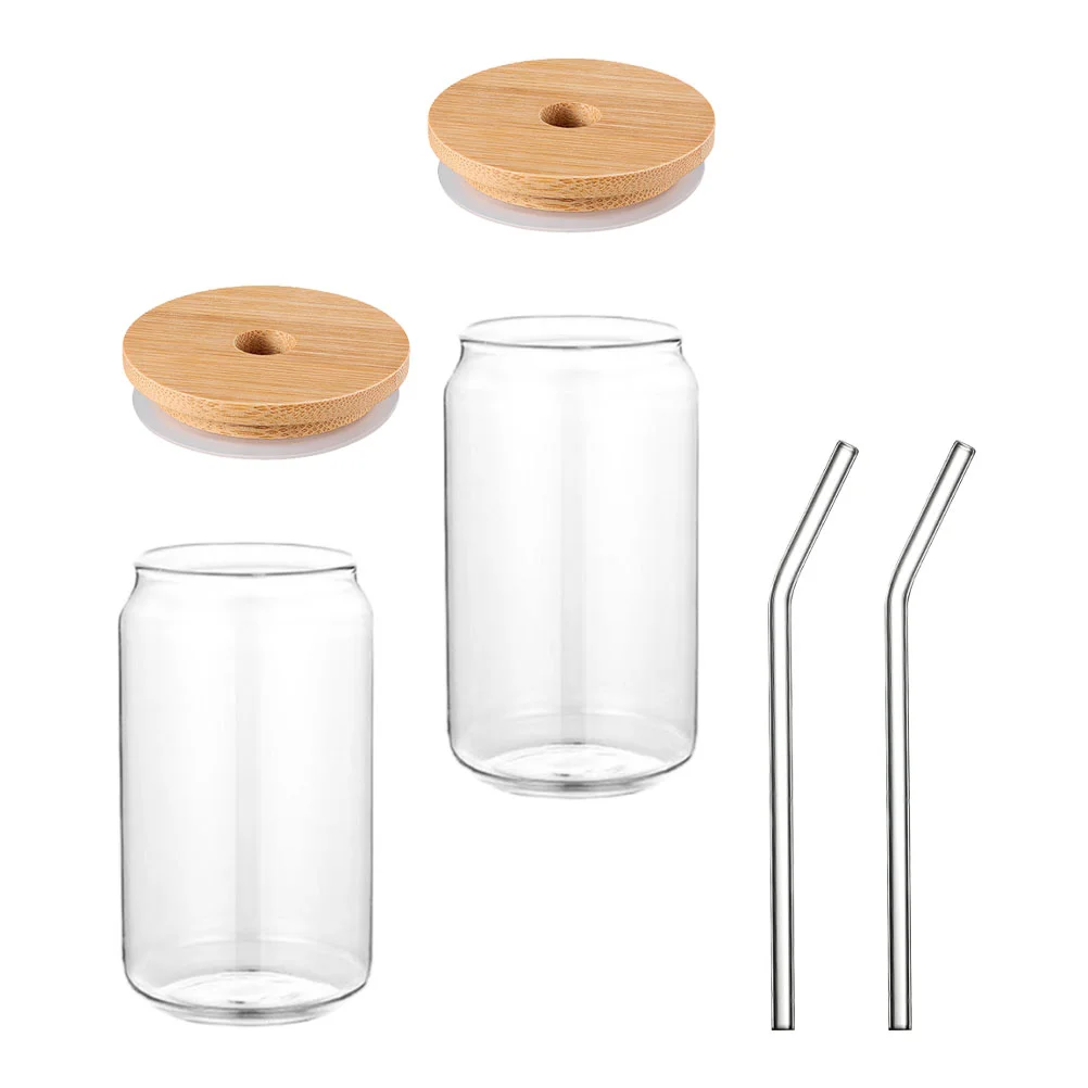

Glasscups Straw Glasses Cancup Lids Iced Coffee Tumbler Lid Tea Drinking Beer Water Mugs Shaped Straws Beverage Cocktailbubble