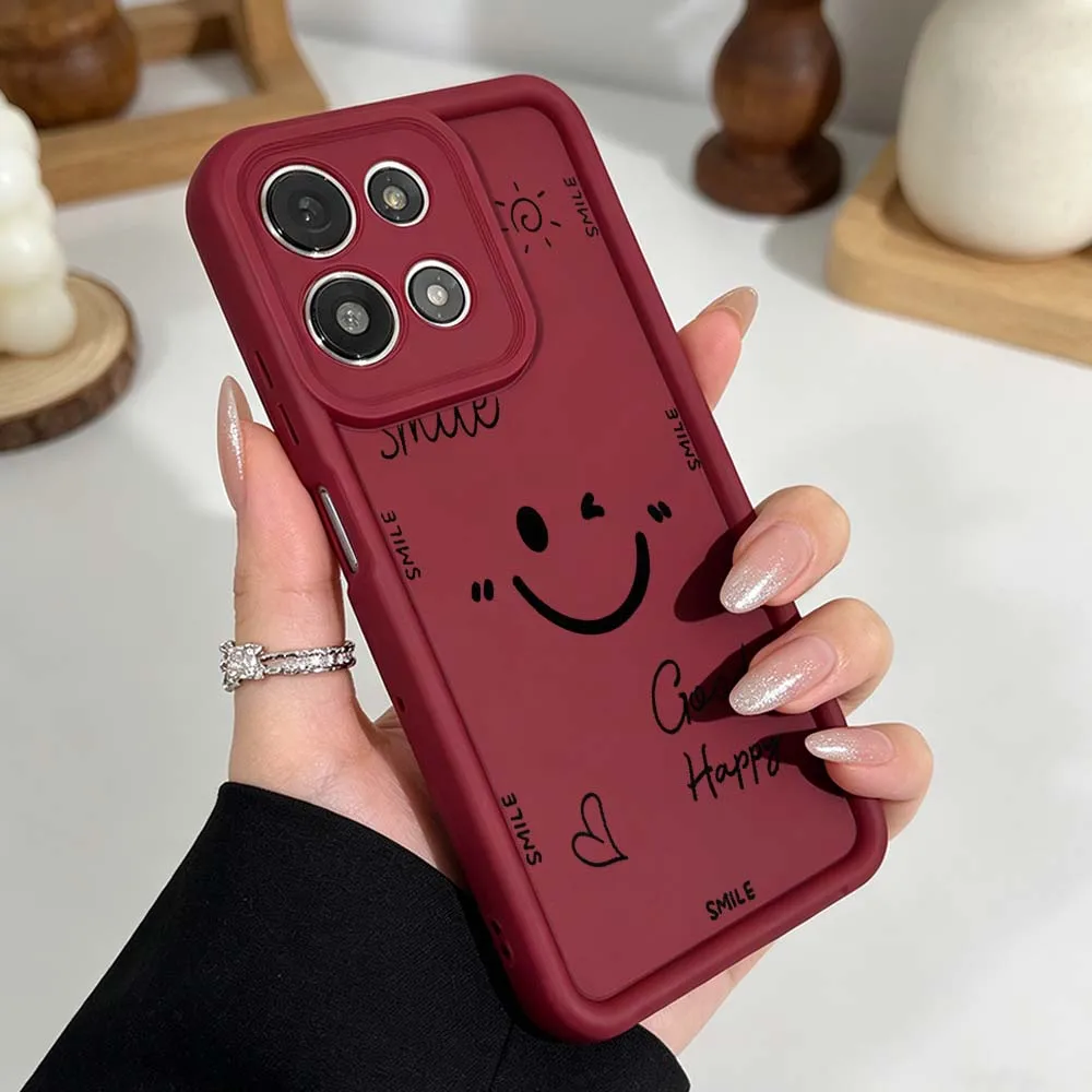 Забавный черный чехол со смайликом для Motorola Moto G86 G85 G75 G56 G35 G24 G06 Edge 70 60 50 Fusion Eye Ladder Phone Case (art.: 3920db40302f7) - 3920db40302f7