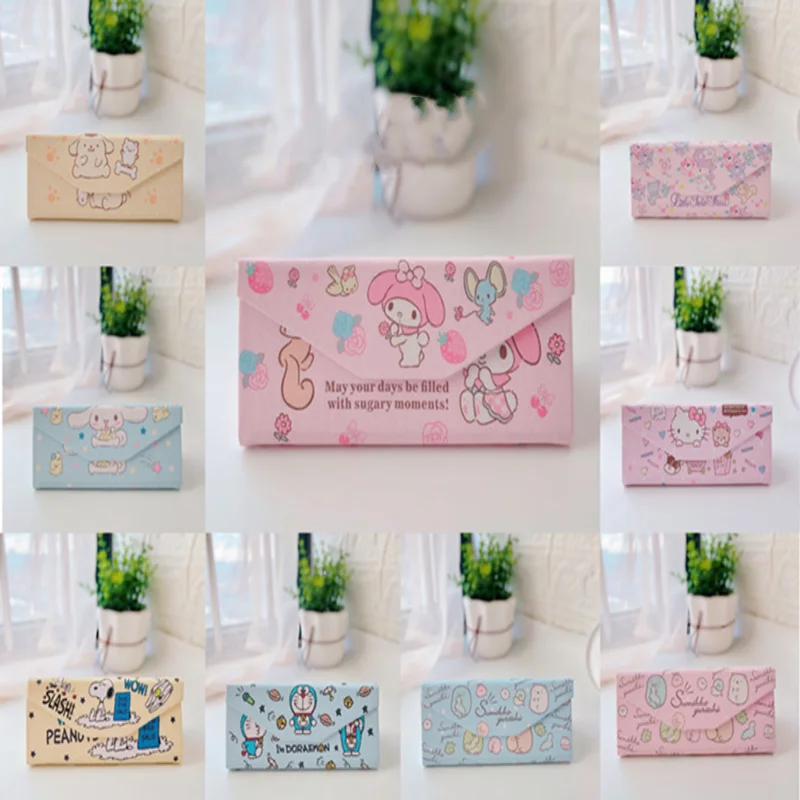 

Kawaii Sanrio Kuromi Melody Cinnamorol Cartoon Cute Foldable Glasses Case Portable Eye Case Pressure Proof Portable Myopia Case