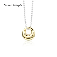 14k gold elegant classic round pendant bead necklace for women s925 sterling silver chain 2022 trend fashion fine jewelry new