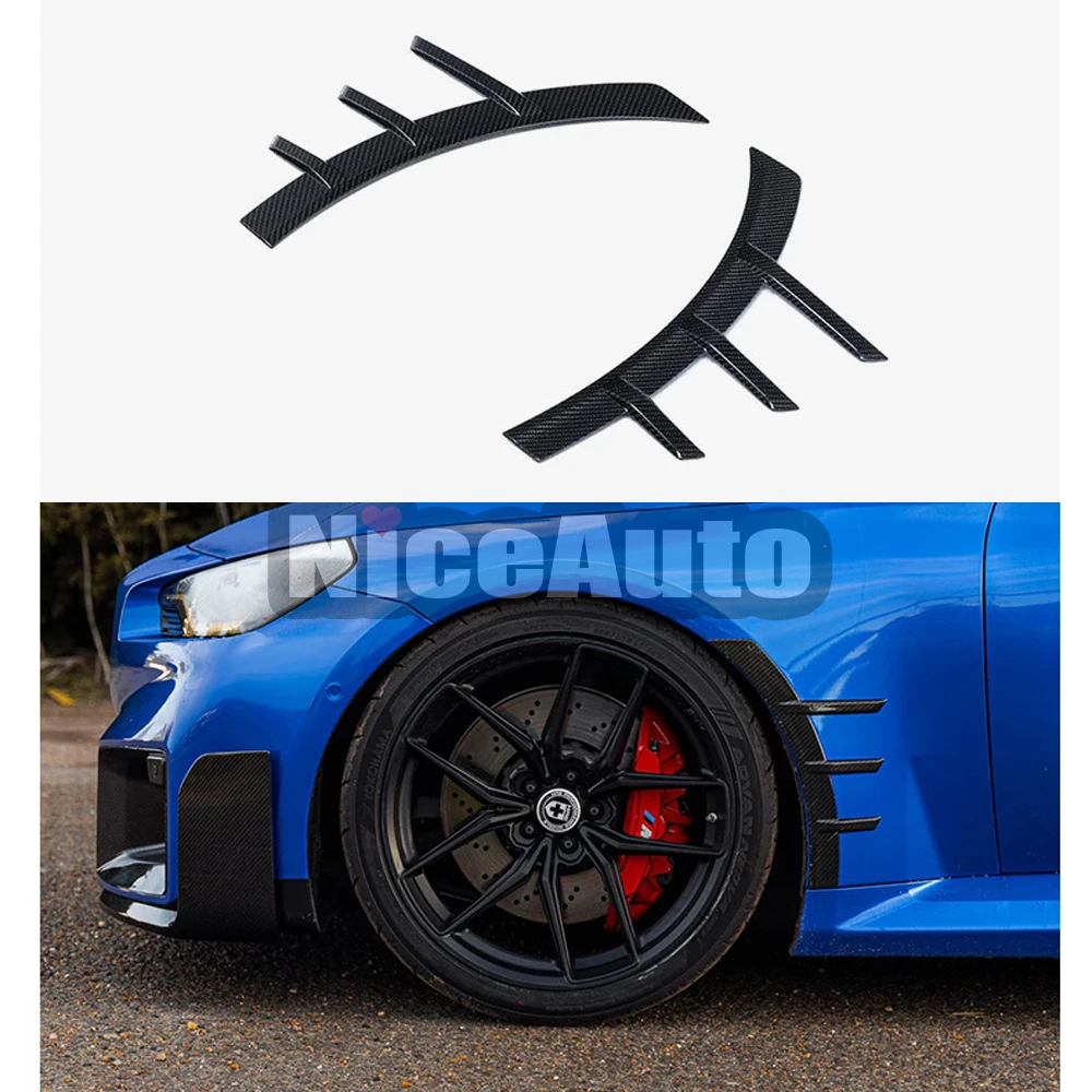 Фото Для BMW M2 G87 2023 2024 2025 автомобильное боковое крыло, крышка колесной арки, карбоновая декоративная наклейка, сплиттер, спойлер, крыло, 4 шт./компл. №1