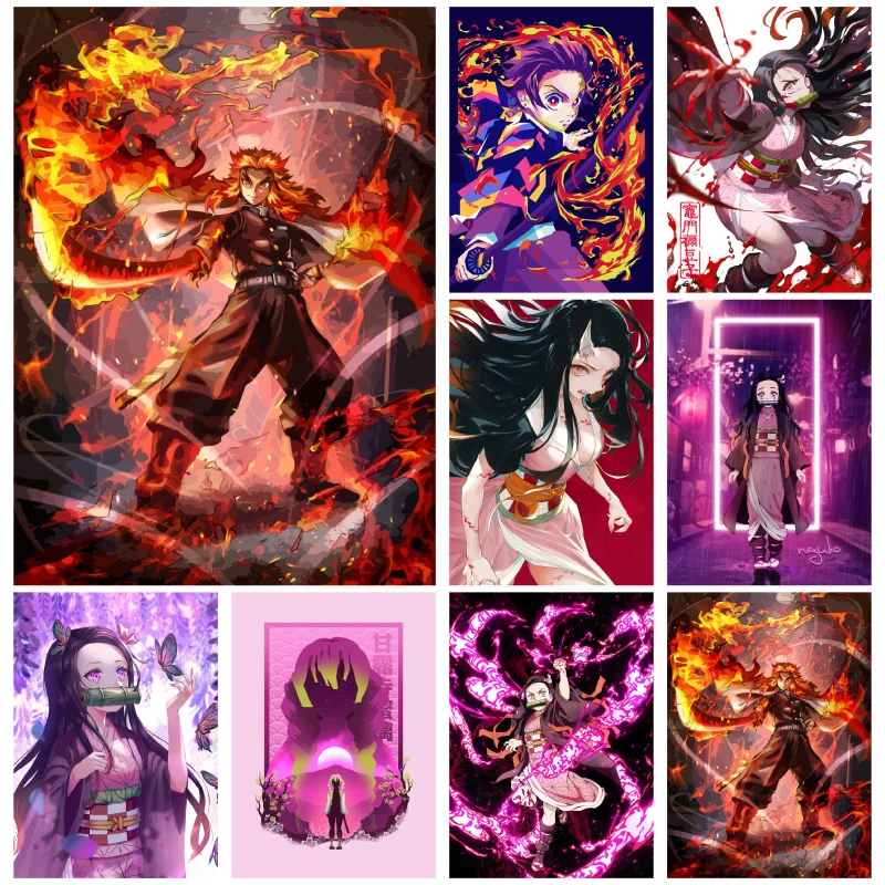 

Картина для рисования по номерам с рамкой акриловая краска по номерам классический аниме постер для рассеивания демонов ручная работа для домашнего декора