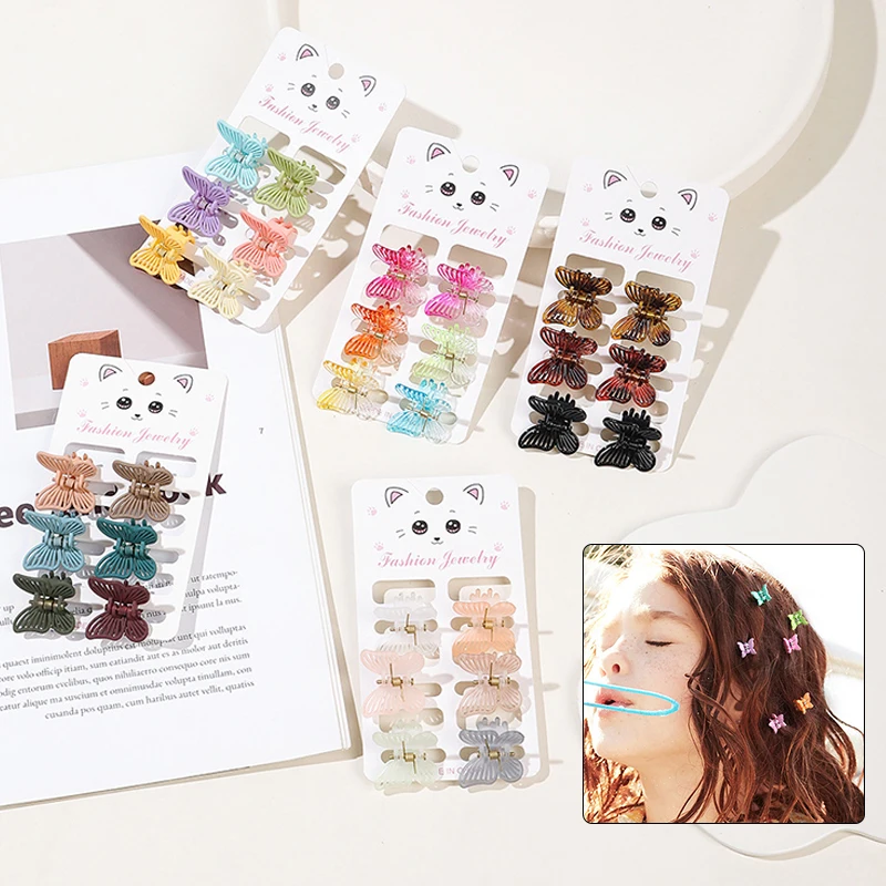 

6Pcs/Set Mini Hair Claw Clips Butterfly Small Claw Clip Headdress Bangs Side Clips Hair Crab Hairpins Barrettes Girls Headwear