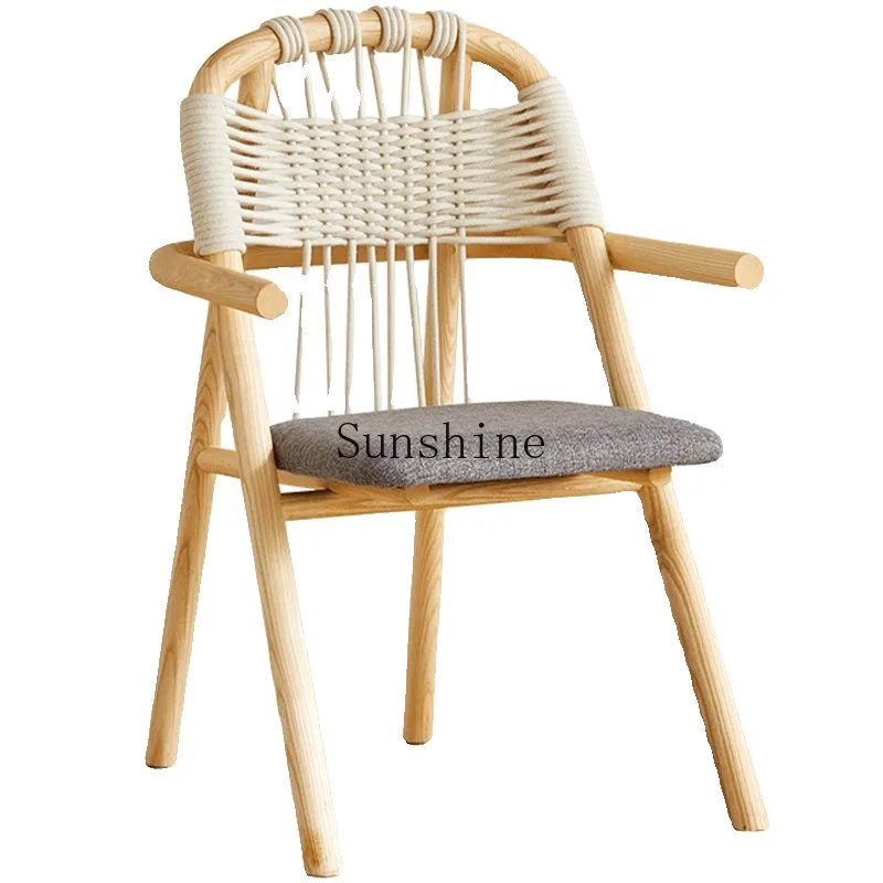 Обеденный стул из веревочной ткани в японском стиле один для проживания семье