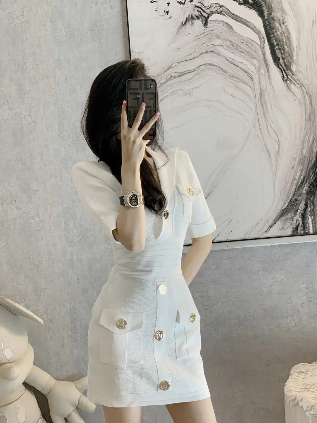 

2023 Midi Knitted Women Bodycon Dress ice silk Short Sleeve Button Sweater Dresses Female Summer Ladies Party Vestidos C12