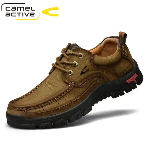Мужские кожаные туфли Camel Active, Повседневная Уличная обувь на плоской подошве, английский тренд, рабочая обувь, большой размер 48